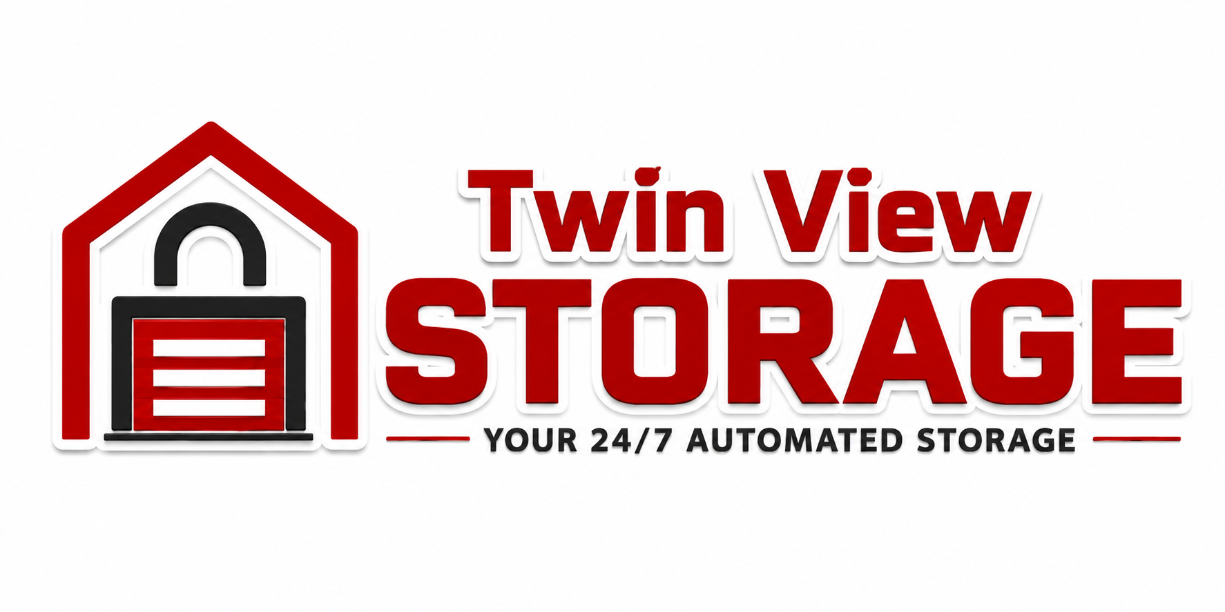 Twin View Storage White Backdrop Logo